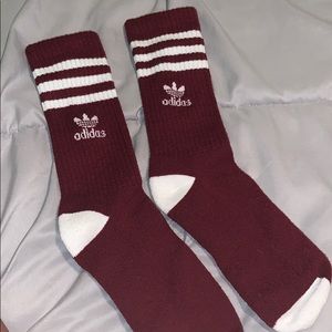 maroon adidas socks